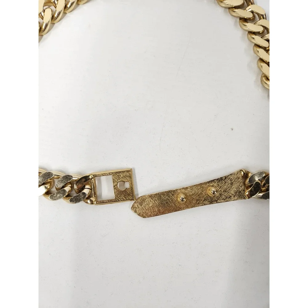 Iconic Vintage Accessocraft Gold Tone Jumbo Miami Curb Link Chain Belt/Necklace